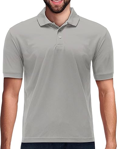 Men's High Moisture Wicking Polo T Shirts Gray